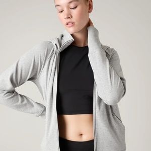 NWT Athleta Triumph Hoodie, Breathable, Full Zip, Grey, XS